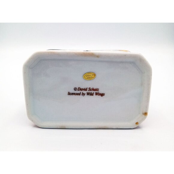 Trinket Box Handcrafted David Schatz Wild Wings Porcelain Flowers Hinged Lid - Picture 14 of 16